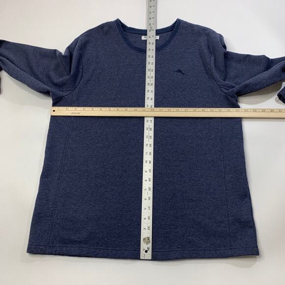 Tommy Bahama Shirt Mens L Large Navy Fleece Lined Brushed Back Lounge Sleep Tee - Picture 4 of 10